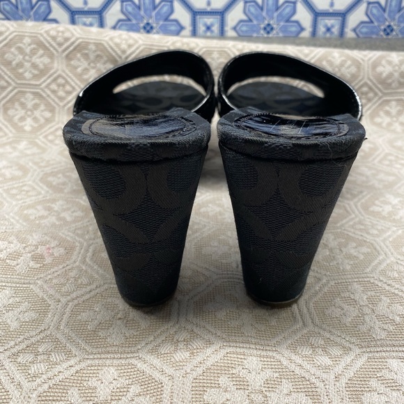 Coach Carissa Black Canvas Logo Wedges - Picture 6 of 9